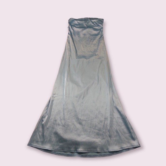 Blue Strapless Maxi Dress Open Back - Picture 3 of 7